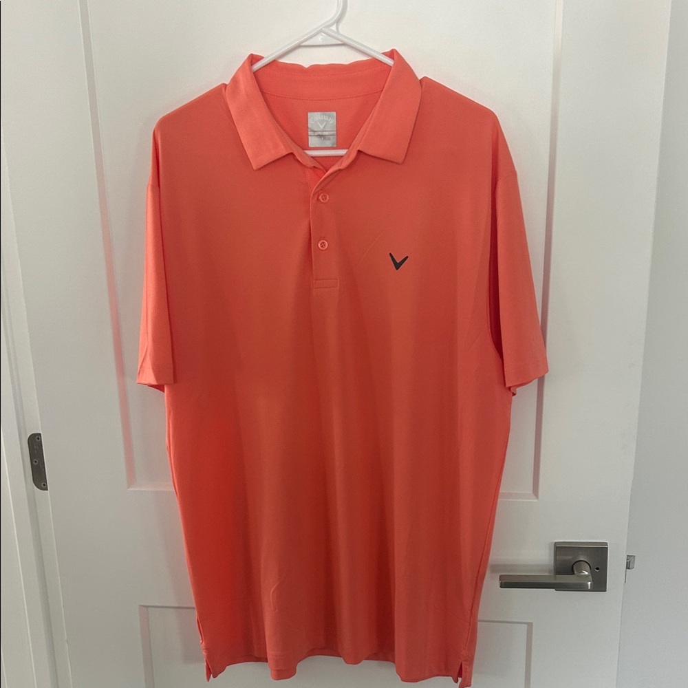 Callaway Golf Men's Coral/Salmon Opti-Dri Performance Polo